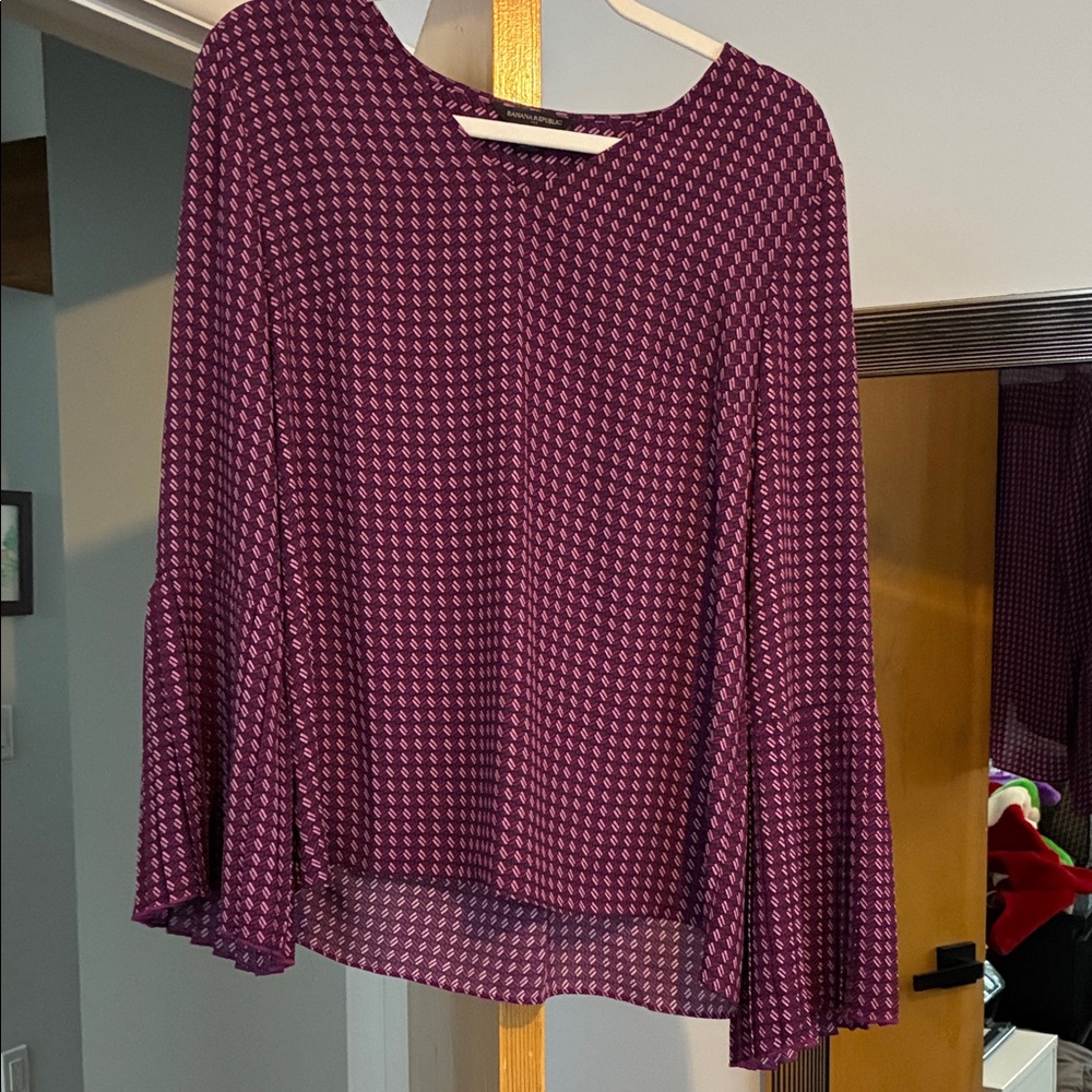 Banana Republic Purple Patterned Blouse